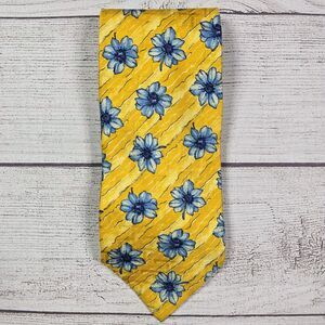 Scappino 100% Silk Men's Neck Tie Yellow Floral Handmade